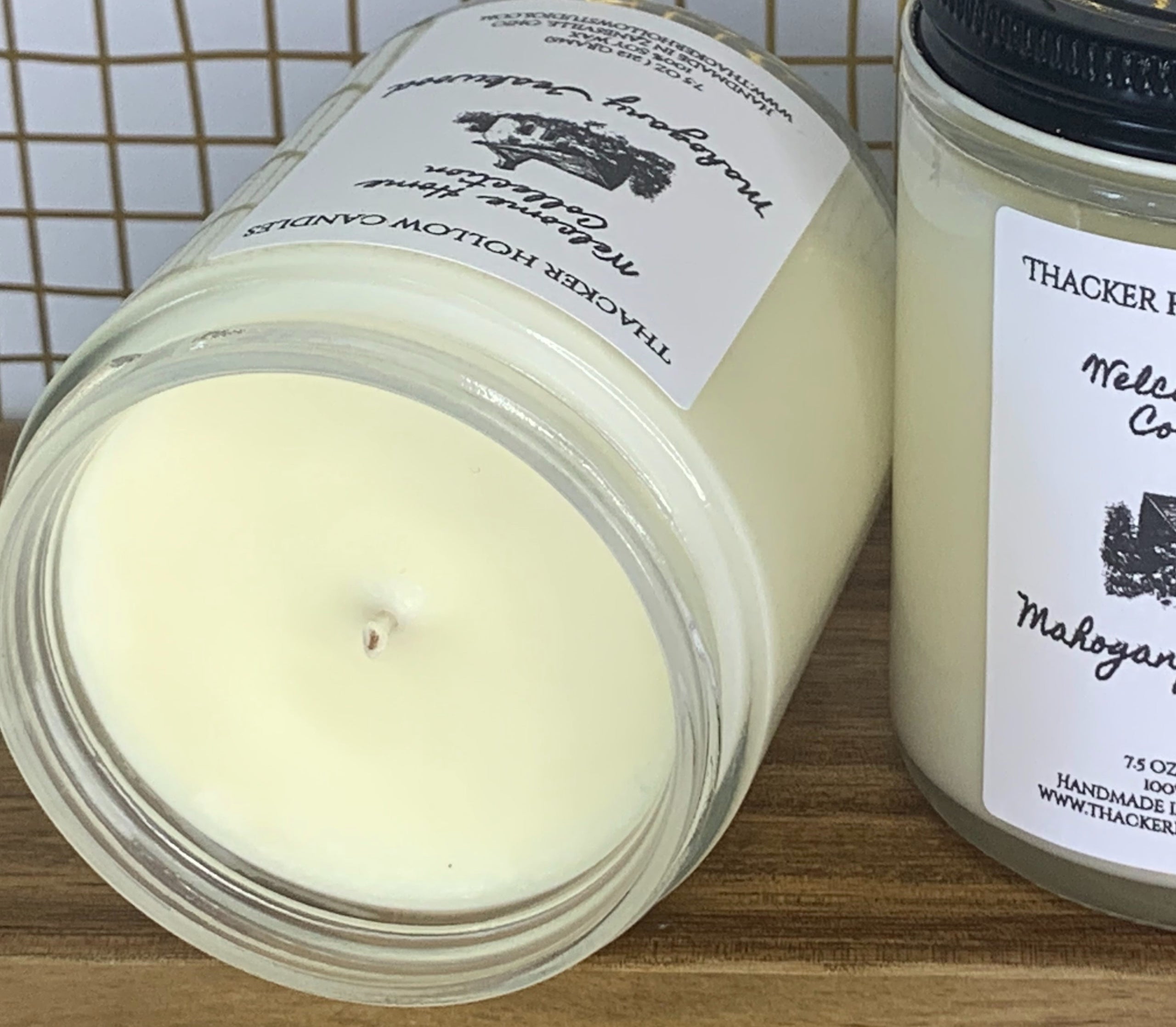 Mahogany Teakwood Soy Wax Candle – Lavender Ridge Farms